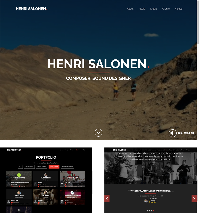 Henri Website Screenshots